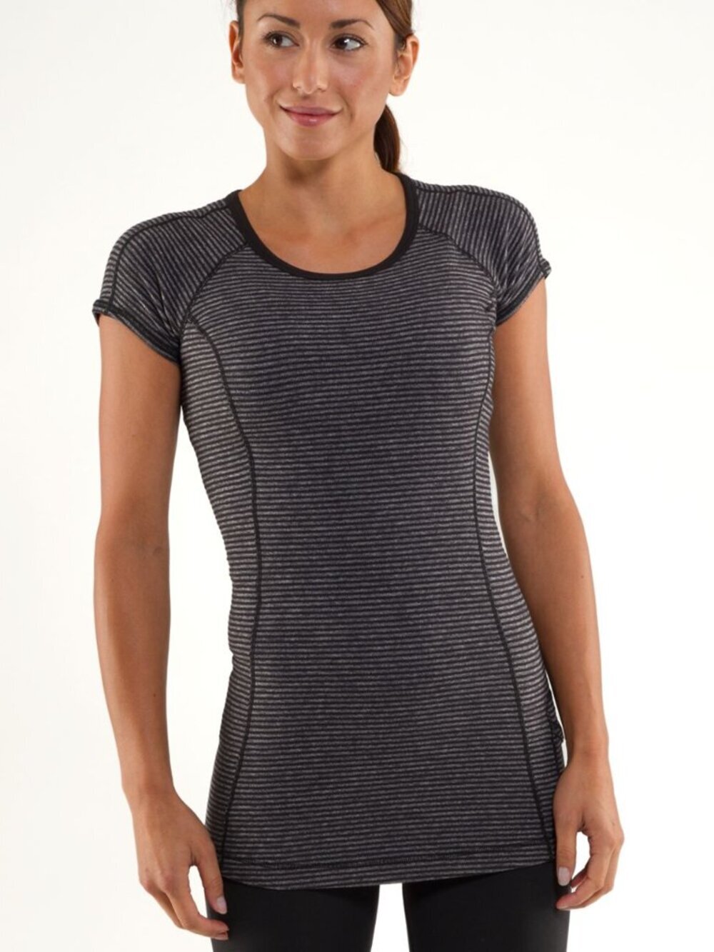 Lululemon Run : Turn Around Reversible in Black Heathered Coal Mini Check